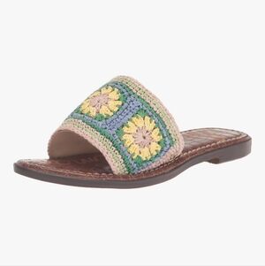Sam Edelman Gracey Crochet Flat Sandal size 8 Multicolor